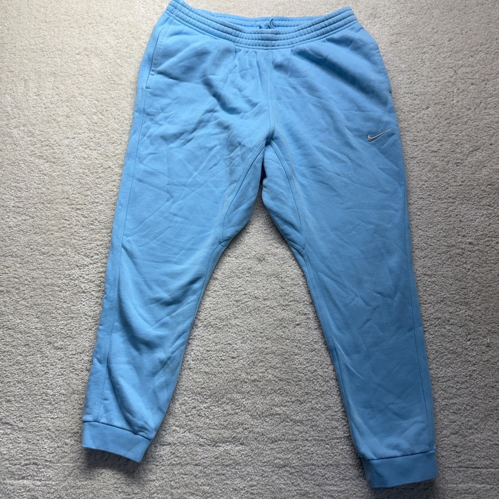 Nike Mens Sportswear Club Fleece Joggers Light Blue XL Embroidered Swoosh Pants